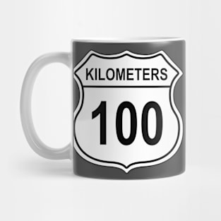 100 Kilometer US Highway Sign Mug